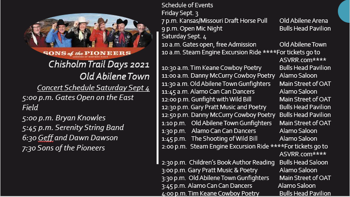 2021-Chisholm-Trail-Days-Schedule-Abilene,KS